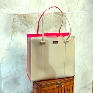 Kate Spade Gray Bag with Pink Inside